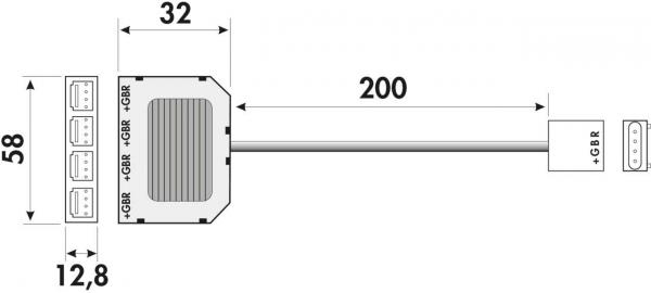 Drehcontroller-Set für Fascia LED Flex Stripes RGB, Maß 1